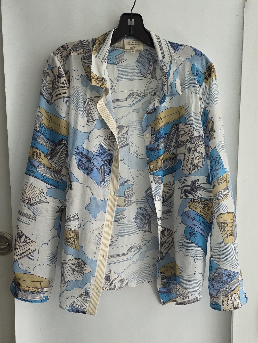 Les Histoires Inoui Editions Pour Sezane Pierro Shirt Cotton Silk Book Pattern - Picture 3 of 9